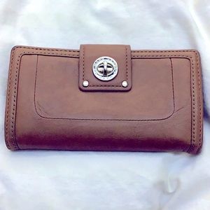Marc by Marc Jacobs Beige Turnlock Leather Wallet